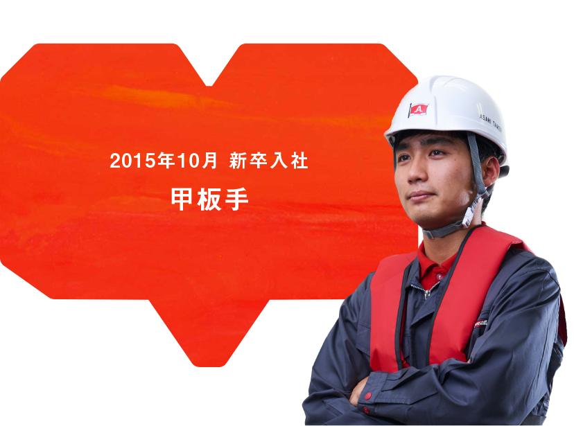 2015年10月 新卒入社 甲板手 ※陸上勤務中